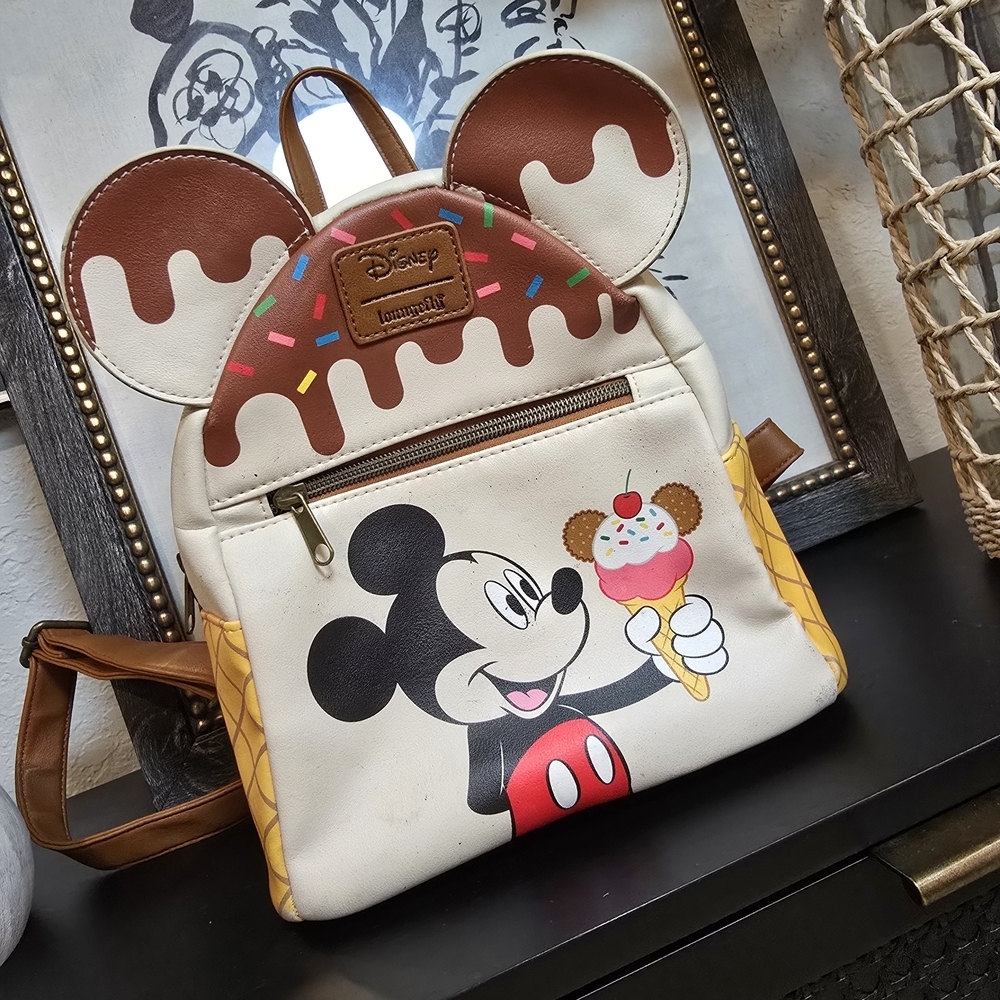 LOUNGEFLY DISNEY MICKEY MOUSE ICE CREAM BACKPACK BAG EXCLUSIVE